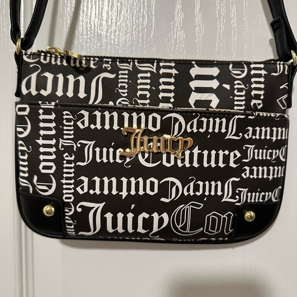 Juicy Couture Black and White Women's Bag CROSSBODY Excellent Condition